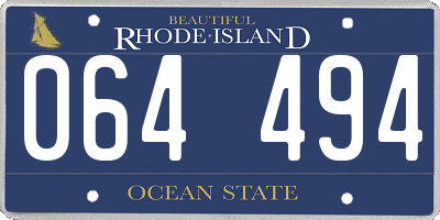 RI license plate 064494