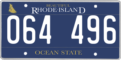 RI license plate 064496
