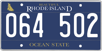 RI license plate 064502