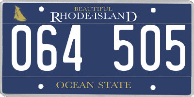 RI license plate 064505