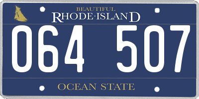 RI license plate 064507