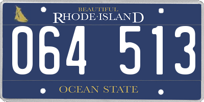 RI license plate 064513