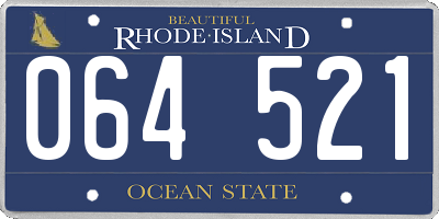 RI license plate 064521