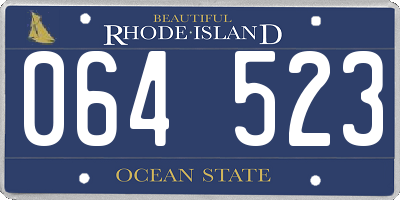 RI license plate 064523