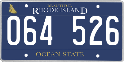 RI license plate 064526