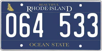 RI license plate 064533