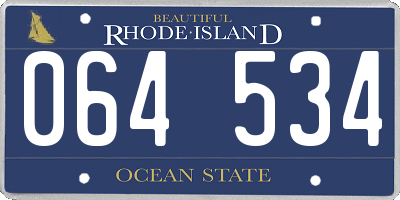 RI license plate 064534