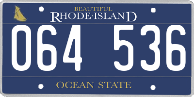 RI license plate 064536