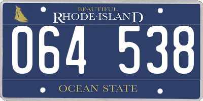 RI license plate 064538