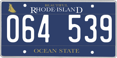 RI license plate 064539