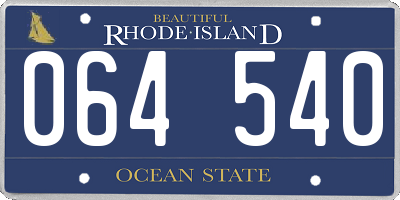 RI license plate 064540