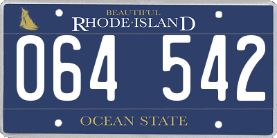 RI license plate 064542