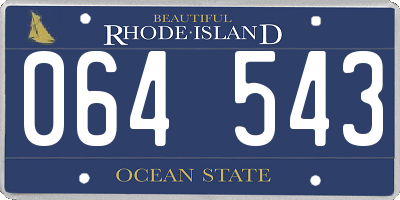 RI license plate 064543
