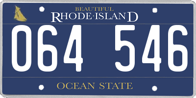 RI license plate 064546
