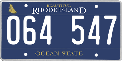RI license plate 064547