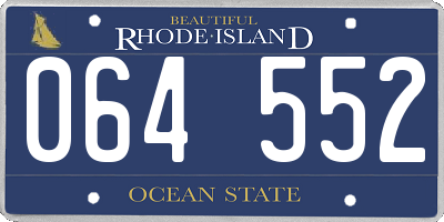 RI license plate 064552