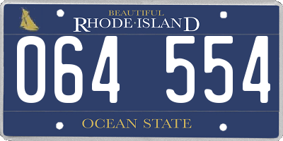 RI license plate 064554