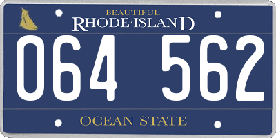 RI license plate 064562
