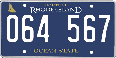 RI license plate 064567