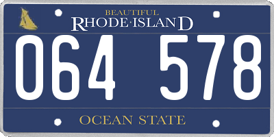 RI license plate 064578
