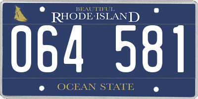 RI license plate 064581