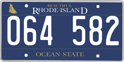 RI license plate 064582