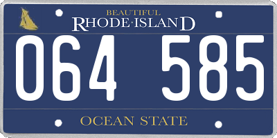 RI license plate 064585