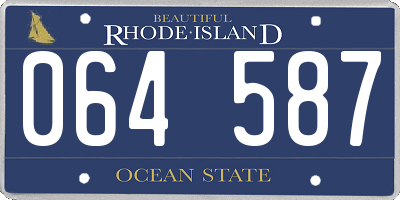 RI license plate 064587