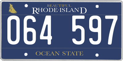 RI license plate 064597