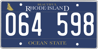 RI license plate 064598