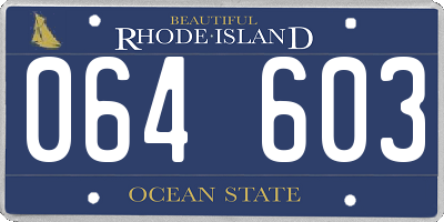 RI license plate 064603
