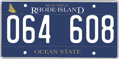 RI license plate 064608
