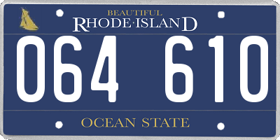 RI license plate 064610