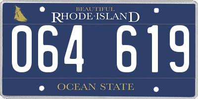 RI license plate 064619