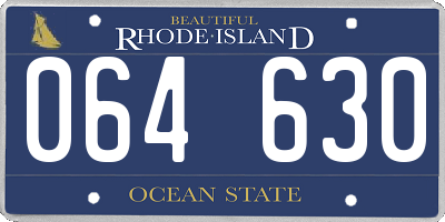 RI license plate 064630