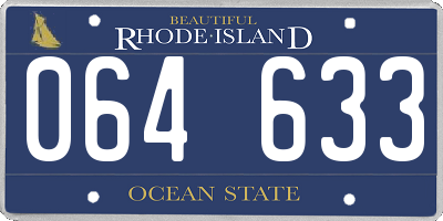RI license plate 064633