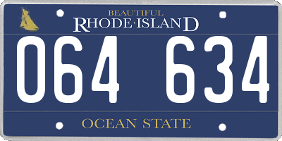 RI license plate 064634