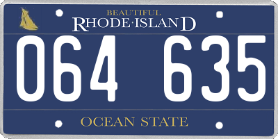 RI license plate 064635