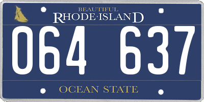 RI license plate 064637