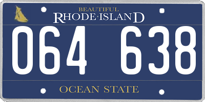 RI license plate 064638