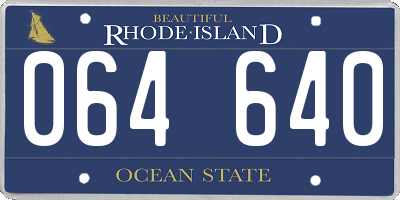 RI license plate 064640