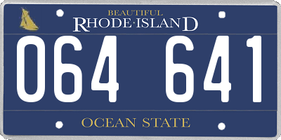 RI license plate 064641