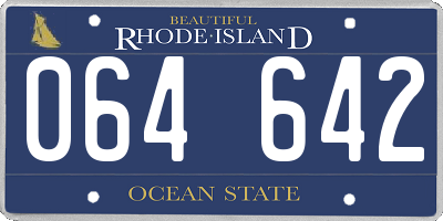 RI license plate 064642
