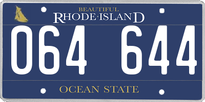 RI license plate 064644