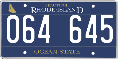 RI license plate 064645
