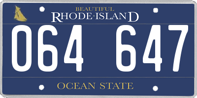 RI license plate 064647