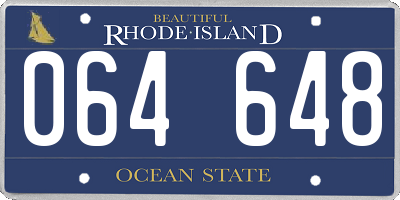 RI license plate 064648