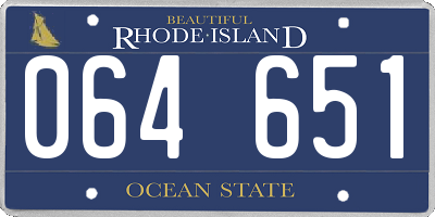 RI license plate 064651