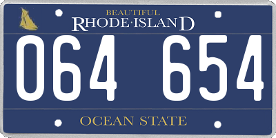 RI license plate 064654
