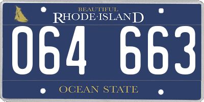 RI license plate 064663